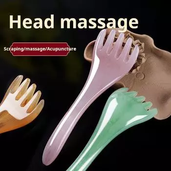 Инструмент для декомпрессии, декомпрессионный скребок, акупунктурные точки, массаж кожи головы, массажный инструмент для расслабления, улучшенная циркуляция крови, меридианная расческа, 5 шт., ювелирные изделия зелёный