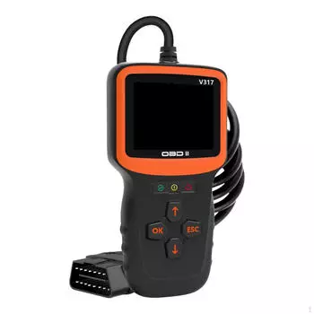 Инструмент для диагностики автомобиля, считыватель кодов, многоязычная поддержка, портативный V317, черный, портативный, 12 В, прочный