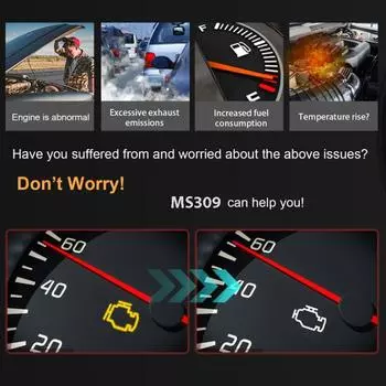 Инструмент для диагностики неисправностей автомобиля OBD2 Сброс кодов неисправностей Диагностические сканирующие инструменты MS309 CAN BUS Считыватель кодов неисправностей двигателя
