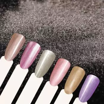 Инструмент для дизайна ногтей Серебряный блестящий зеркальный порошок Хромированный пигмент с кистью