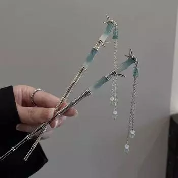 Инструмент для дизайна прически с кисточками Hanfu, вилка для волос, металлическая шпилька, нефритовая палочка для волос, головной убор в китайском стиле золотой