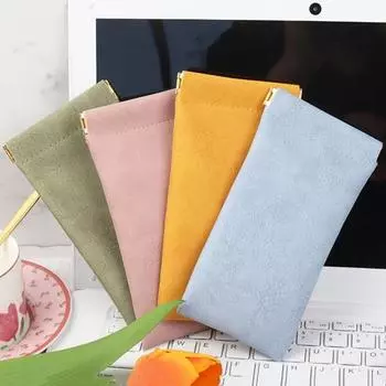 Сумка для очков, утолщенная замша, устойчивая к пятнам, водонепроницаемая, мягкая искусственная кожа, эластичная сумка для солнцезащитных очков с автозакрытием, товары для дома розовый