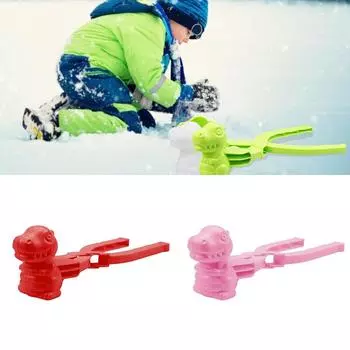 Инструмент для формовки снега и песка, уличные игрушки, пластиковый зажим для изготовления снежков, 1 шт., зимний динозавр в форме детей 19.5*6.5*6cm красный