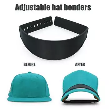Инструмент для гибки полей шляпы. Легко защелкивающийся формирователь полей с 9 вариантами изгиба. Силиконовый колпачок. Инструмент для формирования козырька. Изогнутая лента для шляпы с полями шириной 8 дюймов. чёрный