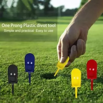 Инструмент для гольфа Divot, очиститель канавок, яркий цвет, компактный размер, портативный многофункциональный зеленая вилка для гольфа, аксессуары для вил для гольфа чёрный