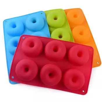 Инструмент для изготовления кухни, многоразовый, сделай сам, пончик, домашнее мыло для кексов, шоколад, силиконовая форма для торта, 6 отверстий, противень для выпечки кексов, антипригарное покрытие, подарки для вечеринок, уникальные розы красного
