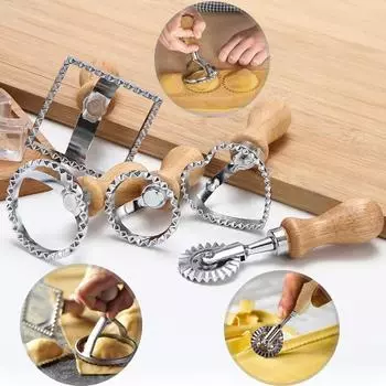 Инструмент для изготовления равиоли из нержавеющей стали, набор штампов для равиоли, набор колес для выпечки, набор формочек для печенья, набор кухонных насадок для пресса для пасты