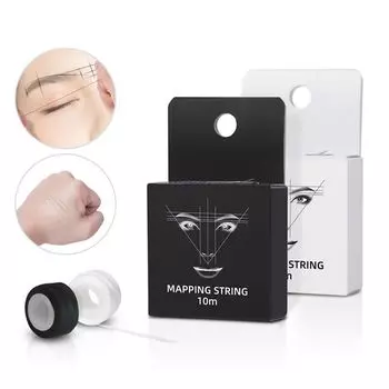 Инструмент для измерения макияжа Нить для татуировки Линия позиционирования бровей Пигментная нить Картографирование Предварительно наносимая нить 03white ink
