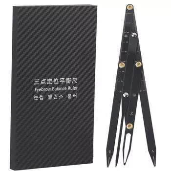 Инструмент для измерения перманентного макияжа бровей Golden Ratio из нержавеющей стали, черный чёрный