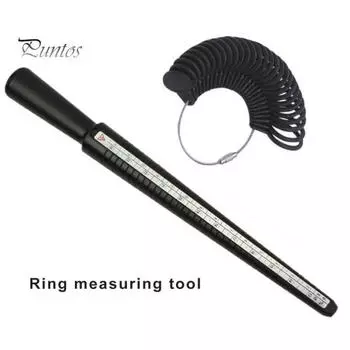 Инструмент для измерения пластикового кольца, точный измерительный стержень для измерения размера кольца, оправка US0-13, измеритель размера кольца, измеритель размера кольца, инструмент для ювелирных изделий чёрный