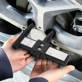 Инструмент для измерения расстояния до отверстия ступицы колеса Черная линейка для скользящей ступицы из листового металла Линейка для отверстий Измерительная линейка Выступы 8 PCD Пластиковый шаг F2S5 A