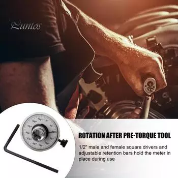 Инструмент для измерения угла крутящего момента 1/2 дюйма Автомобильный датчик угла и крутящего момента Указатель циферблата измеритель крутящего момента Измерительный прибор серебряный