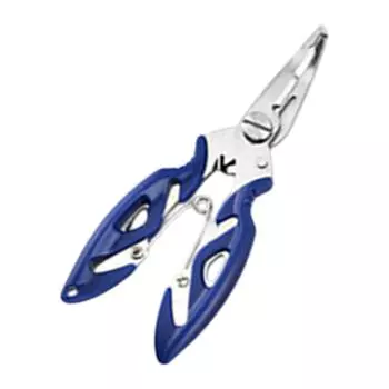 Инструмент для извлечения крючков, кусачки для лески, плоскогубцы для разрезания колец, изогнутые плоскогубцы для рыбалки, многофункциональный инструмент для рыболовных снастей, нержавеющие плоскогубцы синий