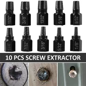 Инструмент для извлечения поврежденных болтов и шпилек, инструмент для извлечения сломанных болтов, металлические сверла Easy Out, инструмент для извлечения сломанных болтов и шпилек, экстрактор винтов 10 шт.