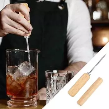 Инструмент для колки льда из нержавеющей стали, инструмент для колки льда с деревянной ручкой, инструмент для приготовления льда из нержавеющей стали для баров и коктейлей