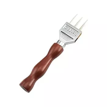 Инструмент для колки льда Trident из нержавеющей стали, 3-зубчатый, коричневый бук коричневый
