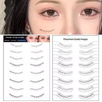 Инструмент для ленивого макияжа, нашивка для нижних ресниц, поддельные татуировки, нижние ресницы, временные татуировки для девочек HJM-008