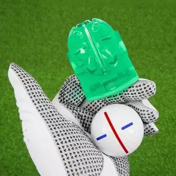 Инструмент для маркера линии мяча для гольфа, пружинный дизайн, компактный размер, портативный двусторонний мяч для гольфа, инструмент для выравнивания и маркировки, аксессуар зелёный