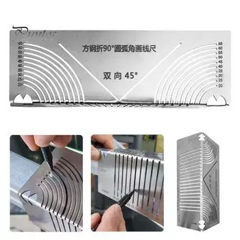 Инструмент для маркировки угловой дуги, инструмент для гибки и сварки квадратных стальных труб под углом 90 градусов, регулируемый линейный дуговой скрайбер для металлообработки S