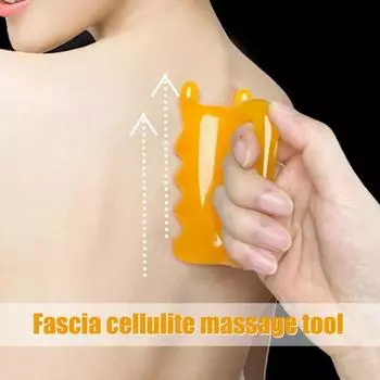 Инструмент для массажа фасций от целлюлита, миофасциальный релиз, двойной массажер для мышечных узлов, триггерных точек, снятия напряжения в теле, циркуляции лимфы жёлтый