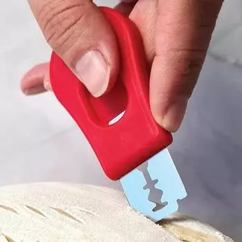 Инструмент для надрезки хлеба, хромого теста, извлекаемый магнитный профессиональный инструмент для надрезки закваски, шаблон для надрезки хлеба с 5 лезвиями бритвы красный