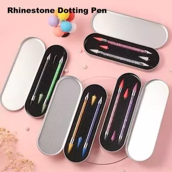 Инструмент для нанесения точек на стразы, инструмент для дизайна ногтей, двухголовая восковая ручка, инструмент для нанесения точек на стразы для маникюрных работ своими руками C