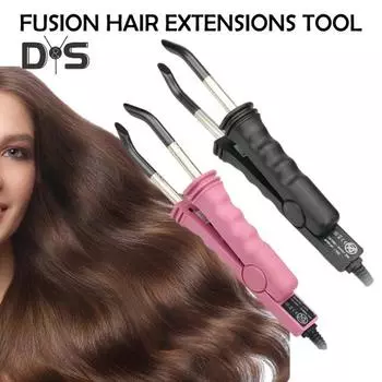 Инструмент для наращивания волос с вилкой европейского стандарта, постоянная температура, быстрая нагревательная пластина, профессиональный термоплавкий утюг, соединитель, палочка, плоскогубцы, инструмент для укладки волос EU Plug чёрный