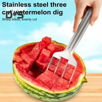 Инструмент для нарезки арбуза, эффективный слайсер из нержавеющей стали для арбуза, манго, дыни, портативный кухонный гаджет для фруктового салата, семейных пикников и вечеринок