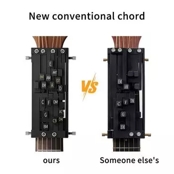 Инструмент для обучения аккордам на гитаре Вспомогательное средство для обучения аккордам Гитарное пособие Тренажер по аккордам Система обучения аккордам Аксессуары для гитары Тренажер по аккордам чёрный