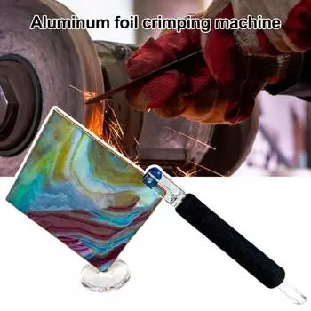 Инструмент для обжима алюминиевой фольги Удобная ручка Компактный портативный Простой в использовании Износостойкий ручной инструмент Инструмент для обжима фольги Полировщик чёрный