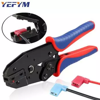 Инструмент для обжима изолированных флажковых клемм — щипцы для проводов с храповым механизмом — AWG 15–13 (1,5-2,5 мм) - Щипцы для клемм с храповым механизмом — инструмент для электрического обжима