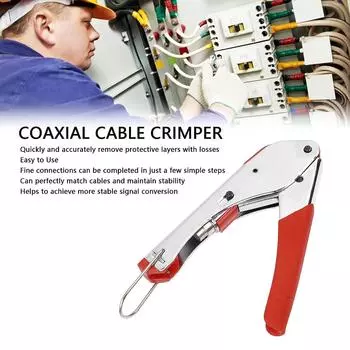 Инструмент для обжима коаксиального кабеля RG6 RG59 Инструмент для обжима коаксиального кабеля Инструмент для зачистки проводов F-образной головки Обжимной инструмент