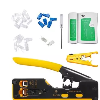 Инструмент для обжима Litorange RJ45, совместимый с RJ45 RJ12, телефонный проходной тип обжима, обжим, совместимый с разъемом RJ45, резка во время локальной сети