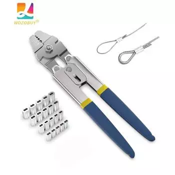 Инструмент для обжима проволочного троса, обжимной инструмент для кабеля - для алюминиевого двухствольного наконечника, обжимная петля, рукав 0,1 мм-2,2 мм