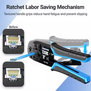 Инструмент для обжима RJ45, сетевой сетевой кабель, щипцы для зачистки плоскогубцы для 6P 8P RJ45 синий
