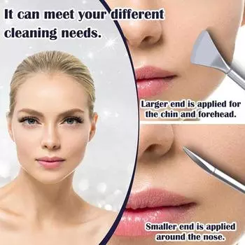 Инструмент для очистки черных точек, нержавеющая сталь, шпатель для очистки пор, скребок для лица для женщин, легкий уход за кожей, экстрактор акне, инструмент для глубокой очистки пор 1pc серебряный