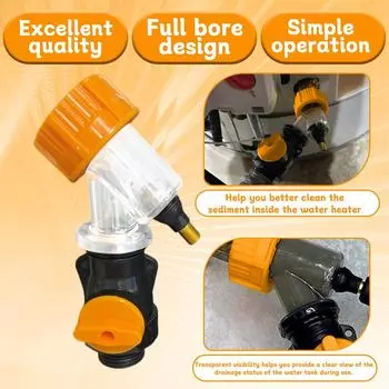 Инструмент для очистки и промывки водонагревателей. Устраняет засоры, засоры, осадок и грязь в электрических или газовых водонагревателях. Удобный в использовании. One Size