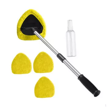 Инструмент для очистки лобового стекла автомобиля Телескопическая ручка Многоцелевой для салона автомобиля Экстерьер Алюминиевый стержень Yellow Pads