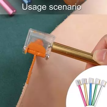 Инструмент для окрашивания кромок кожи, простой в использовании инструмент-карандаш для окрашивания кромок кожи, металлическая ручка, медный верх для кожевенного ремесла серебряный