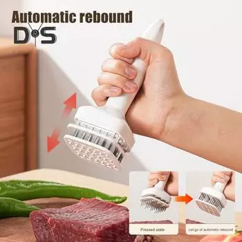 Инструмент для отбивания мяса из нержавеющей стали с 24 лезвиями для говядины, курицы, стейка, свинины, кухонный молоток для отбивания мяса чёрный