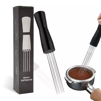 Инструмент для перемешивания эспрессо WDT Магнитная мешалка для кофе 0,4 мм 10 игл для инструмента для перемешивания эспрессо кофе (черный)