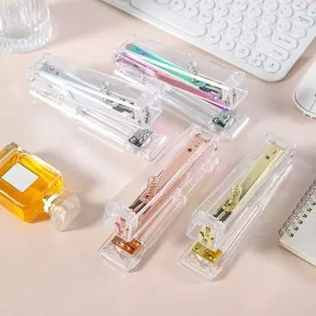 Инструмент для переплета книг Степлер для бумаги Ручные машины для переплета книг Прозрачный степлер Студент S-Colorful