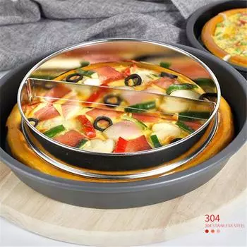 Инструмент для пиццы Сетка для пиццы Кольцо для подачи из нержавеющей стали Форма для выпечки Коробка для противня Двойное распределительное кольцо Резак для пиццы Кольцо для наполнения