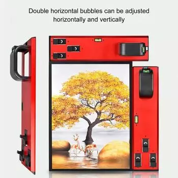 Инструмент для подвешивания картин с дизайном ручки уровня Точное определение положения настенной живописи Уровень рамки для фотографий Линейка Духовой уровень жёлтый