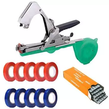 Инструмент для подвязки растений с 10 рулонами ленты и 1 коробкой скоб для вьющихся растений