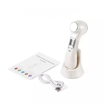 Инструмент для похудения подбородка и лица 6-в-1 EMS Микротоковая терапия Массажер для подтяжки кожи LED Фотонное омоложение Красота Машина