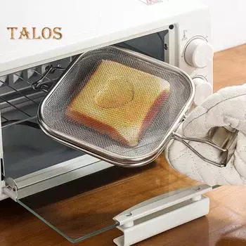 Инструмент для прессования сэндвичей, инструмент для быстрого нагрева, инструмент для выпечки, легко чистится, удобная шина для сэндвичей, зажим для сетки из нержавеющей стали, кухонные принадлежности серебряный