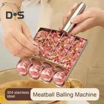 Инструмент для приготовления фрикаделек из нержавеющей стали Ручной прибор для приготовления фрикаделек с антипригарным покрытием Экономит время Портативный прибор для приготовления фрикаделек Ложка для приготовления шариков Кухонные принадлежности для до
