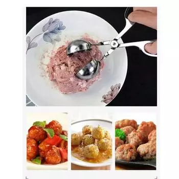Инструмент для приготовления фрикаделек из нержавеющей стали с зажимом, круглая ложка для рисовых шариков, форма для фрикаделек, антипригарные кухонные принадлежности с начинкой