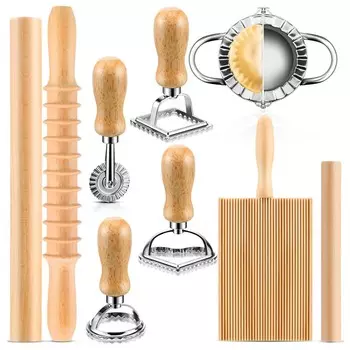 Инструмент для приготовления ньокки и равиоли, набор штампов для равиоли, набор для приготовления пасты ручной работы, скалка, идеально подходит для семейных занятий выпечкой
